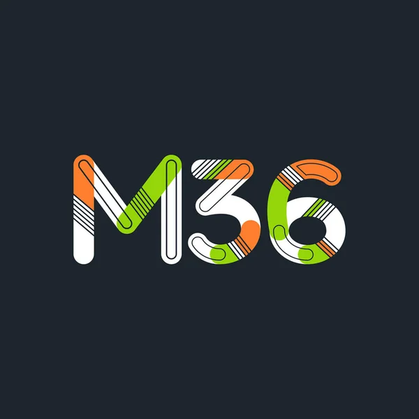 Logotipo de letra y dígito M36 — Vector de stock