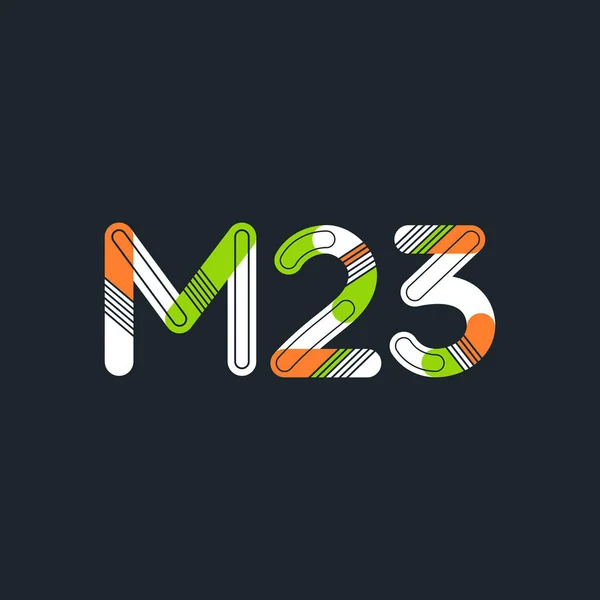 Logotipo de letra y dígito M23 — Vector de stock