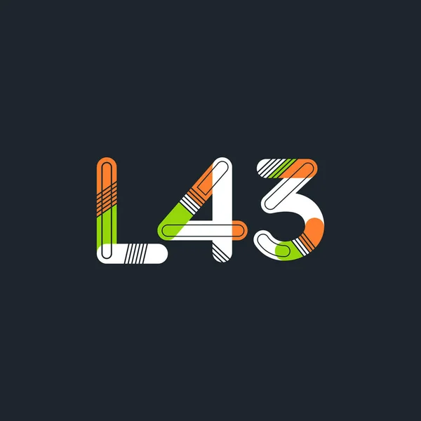문자와 숫자 로고 L43 — 스톡 벡터