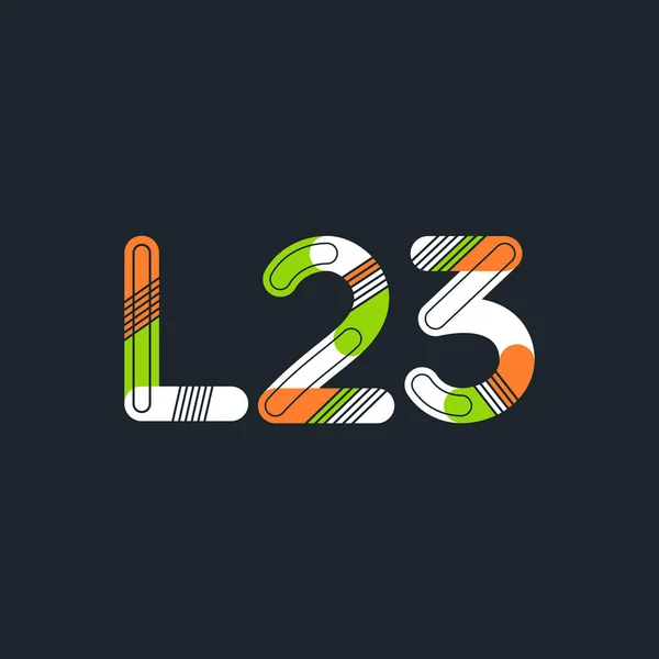 Buchstabe und Ziffer logo l23 — Stockvektor