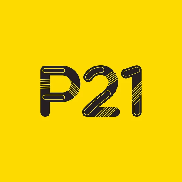 Buchstabe und Ziffer Logo p21 — Stockvektor