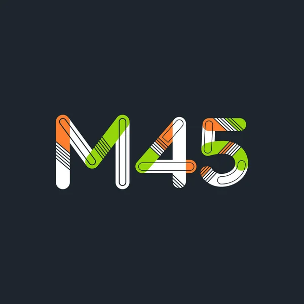 Logotipo de letra y dígito M45 — Vector de stock