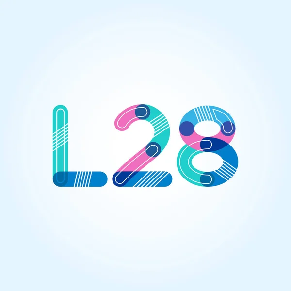 Logotipo de letra y dígito L28 — Vector de stock