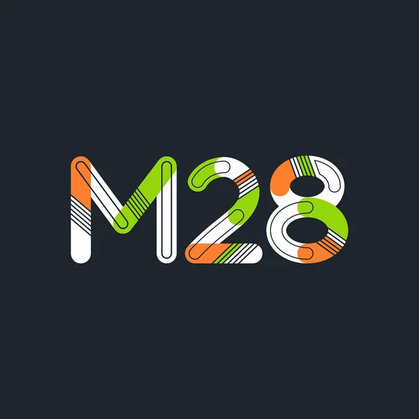 Logotipo de letra y dígito M28 — Vector de stock