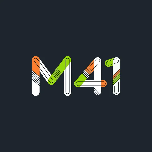 Logotipo de letra y dígito M41 — Vector de stock