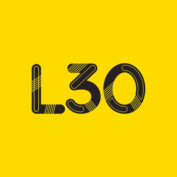 文字と数字のロゴ L30 — ストックベクタ