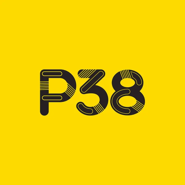 문자와 숫자 로고 P38 — 스톡 벡터