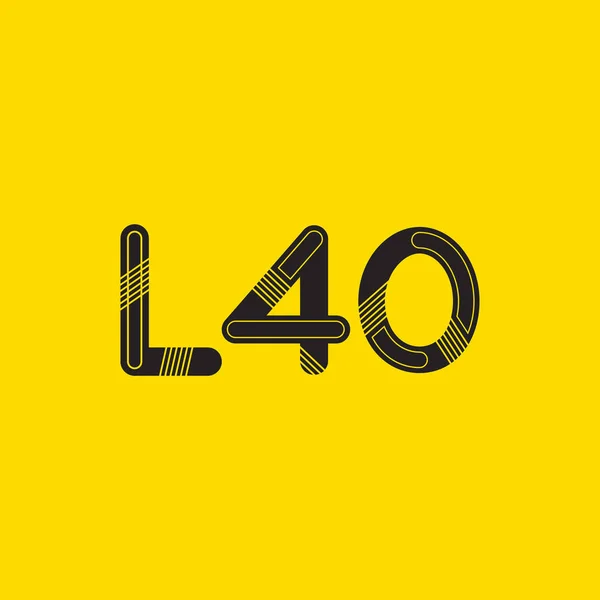 Буква и цифра логотип L40 — стоковый вектор