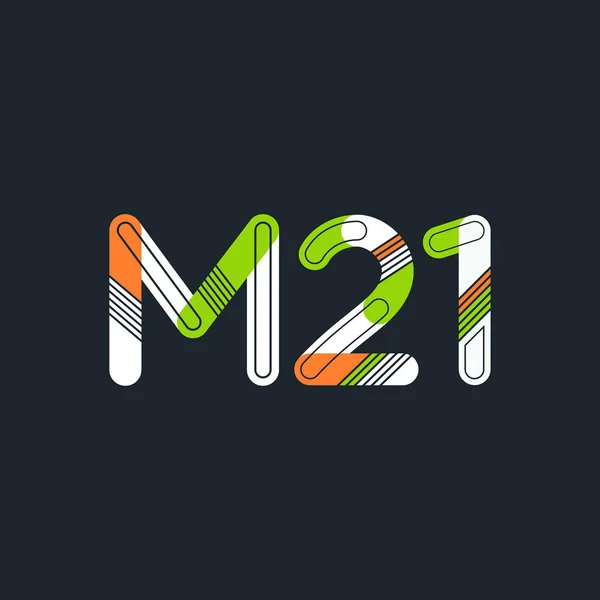 Logotipo de letra y dígito M21 — Vector de stock