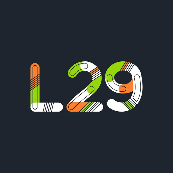 Logotipo da letra e do dígito L29 —  Vetores de Stock