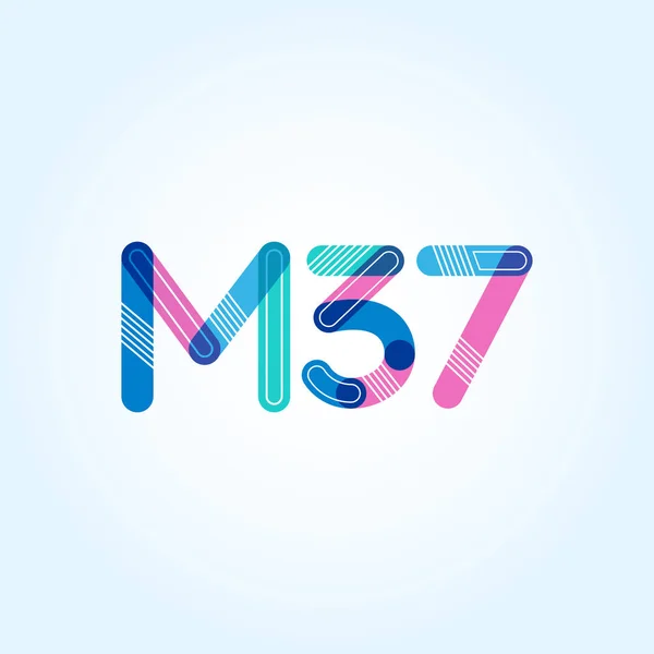 Logotipo de letra y dígito M37 — Vector de stock