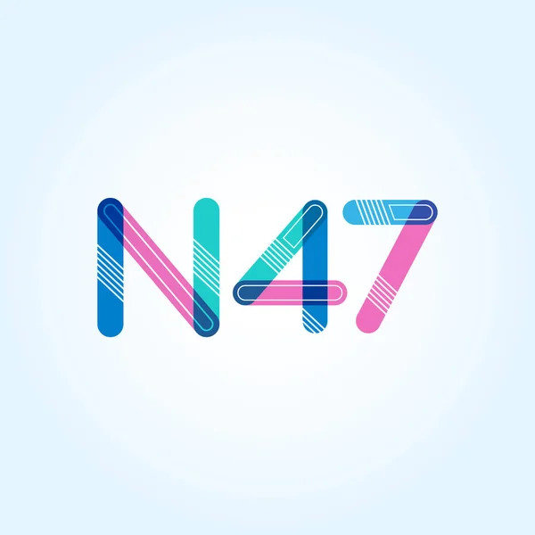 Logotipo de letra y dígito N47 — Vector de stock