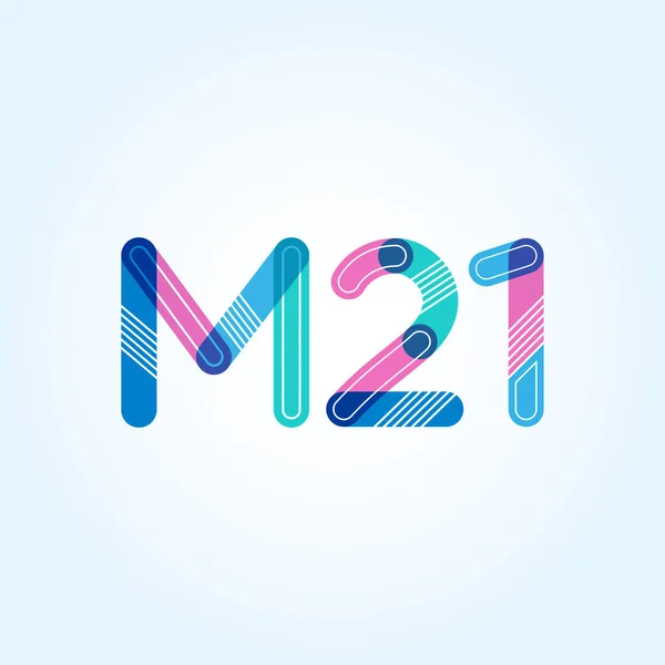 Betű és szám logó M21 — Stock Vector