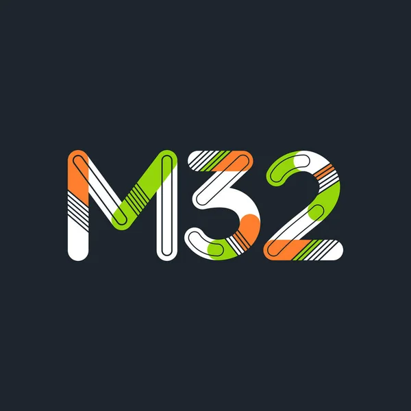 Logotipo de letra y dígito M32 — Vector de stock