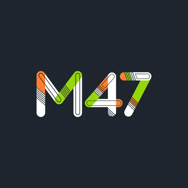 Logotipo de letra y dígito M47 — Vector de stock