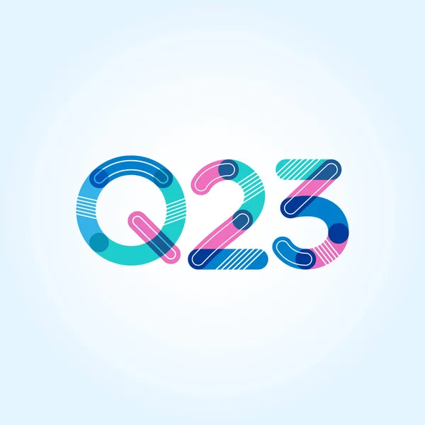 Letter en cijfer logo Q23 — Stockvector