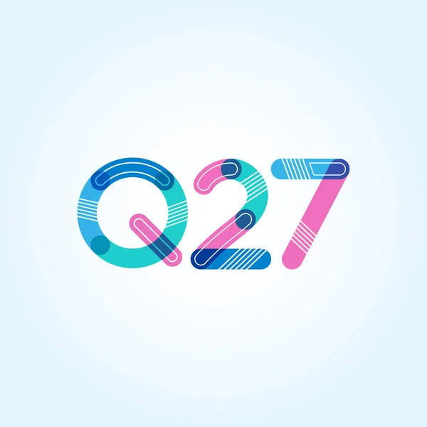 문자와 숫자 로고 Q27 — 스톡 벡터