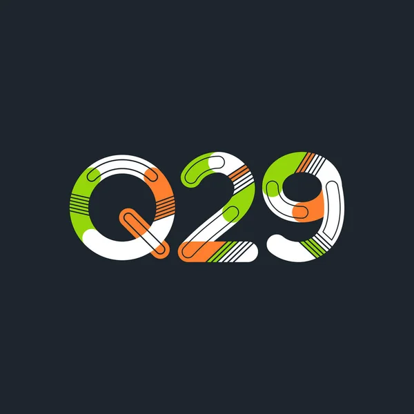 Letter en cijfer logo Q29 — Stockvector