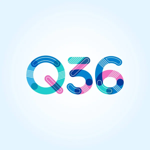 Буква и цифра логотип Q36 — стоковый вектор