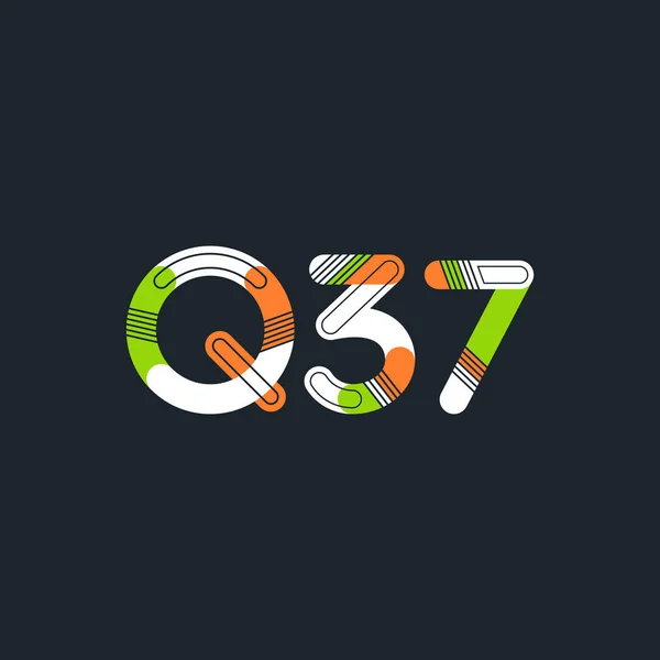 Logotipo da letra e do dígito Q37 — Vetor de Stock
