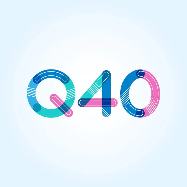 Γράμμα και αριθμός λογότυπο Q40 — Διανυσματικό Αρχείο