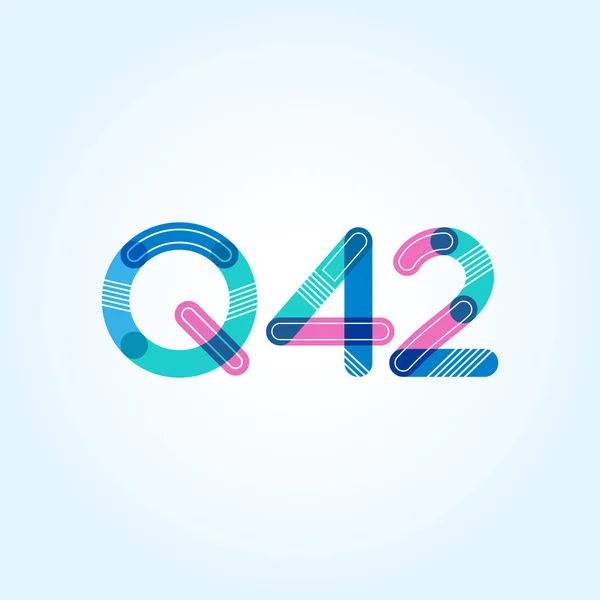 Harf ve rakam logo Q42 — Stok Vektör