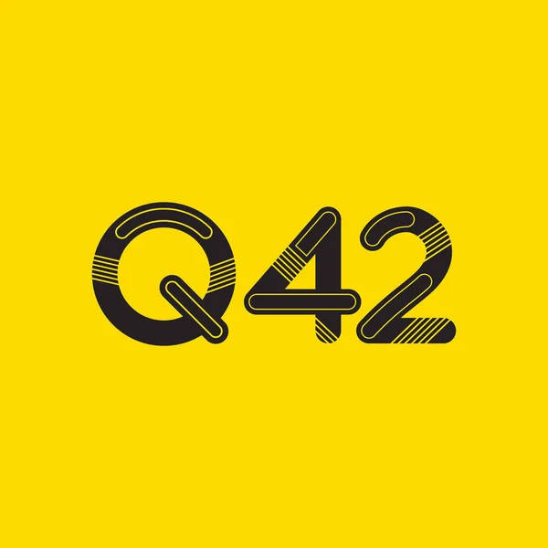 Harf ve rakam logo Q42 — Stok Vektör