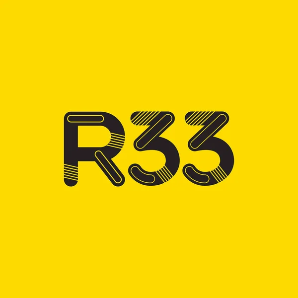 Logotipo da letra e do dígito R33 — Vetor de Stock