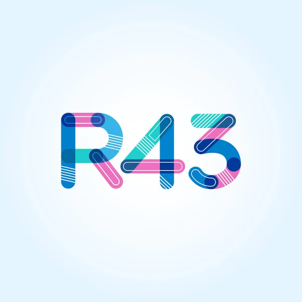 Letter en cijfer logo R43 — Stockvector