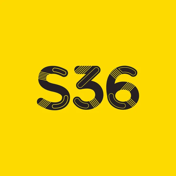 Letter en cijfer S36 — Stockvector