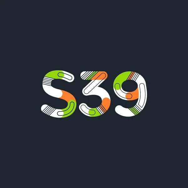 ตัวอักษรและตัวเลข S39 — ภาพเวกเตอร์สต็อก