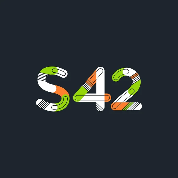 Bokstav och siffra S42 — Stock vektor