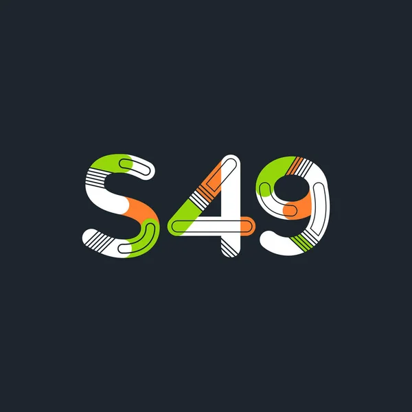 Letter en cijfer S49 — Stockvector