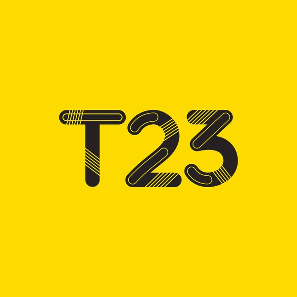 Letra y dígito T23 — Vector de stock