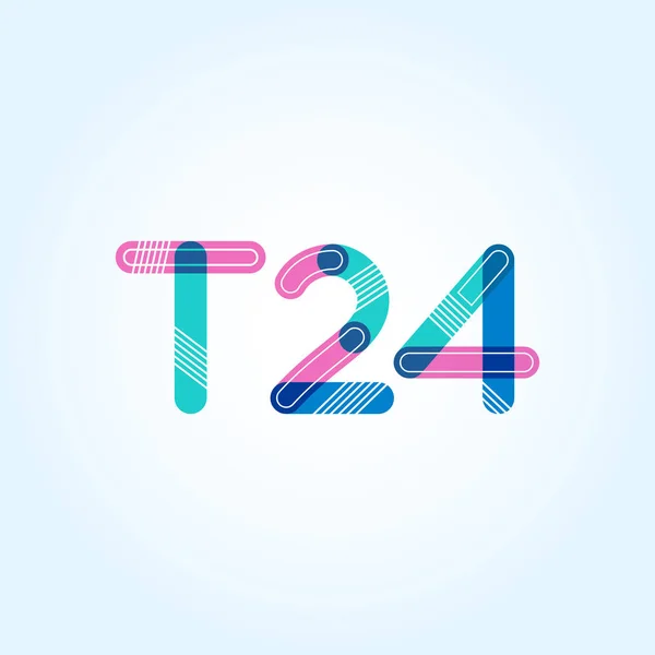 Letter and digit T24 — Stock Vector