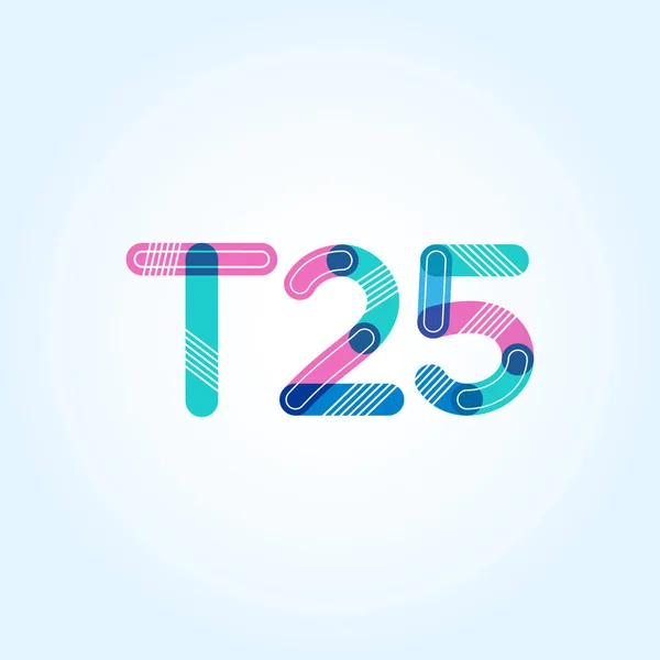 Letra y dígito T25 — Vector de stock