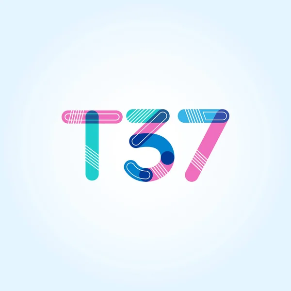 Γράμμα και αριθμός T37 — Διανυσματικό Αρχείο
