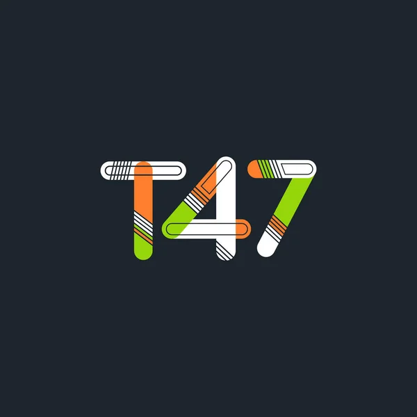 Letra y dígito T47 — Vector de stock