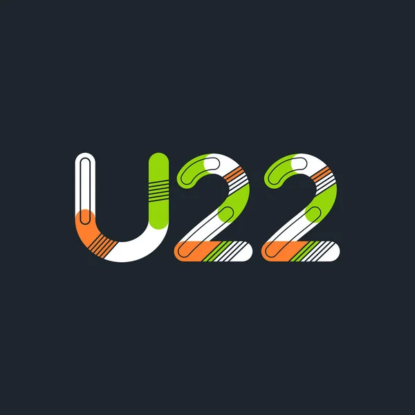 Lettre et chiffre U22 — Image vectorielle
