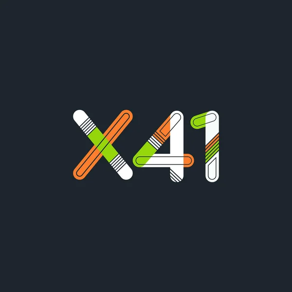 문자와 숫자 로고 X41 — 스톡 벡터
