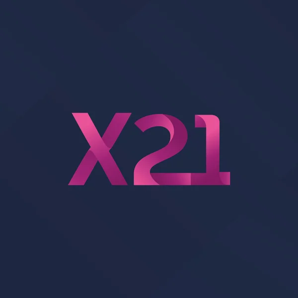 Lettre commune logo X21 — Image vectorielle