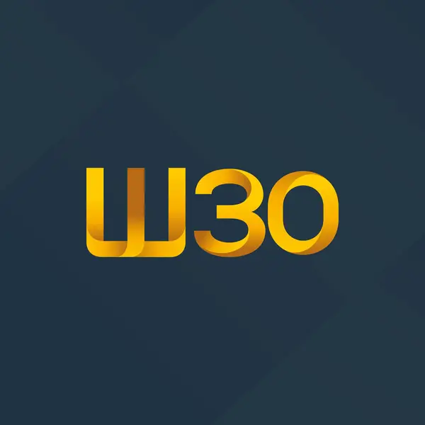 Logotipo da carta comum W30 — Vetor de Stock