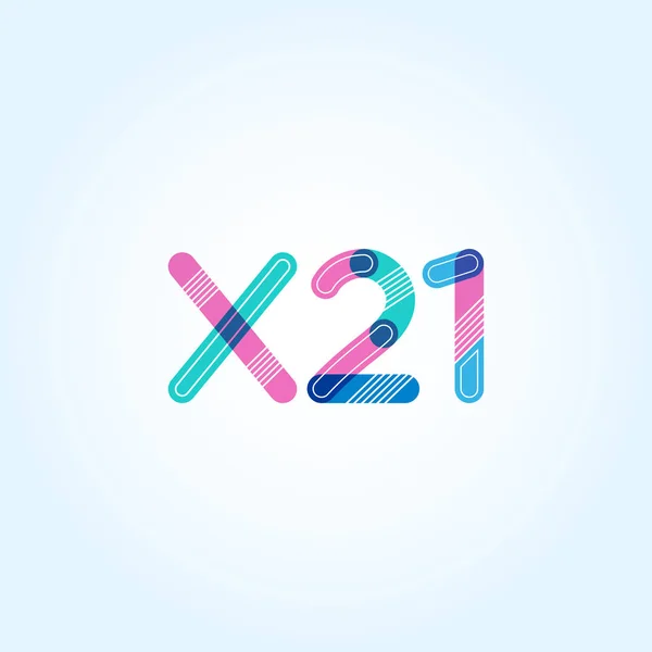 Logotipo de letra y dígito X21 — Vector de stock