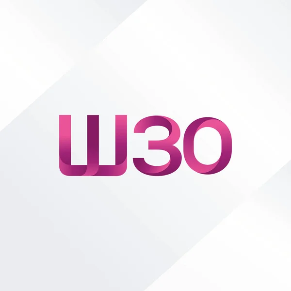 Logotipo da carta comum W30 — Vetor de Stock