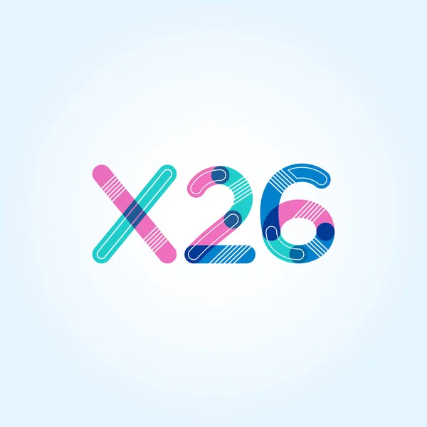 Logotipo de letra y dígito X26 — Vector de stock