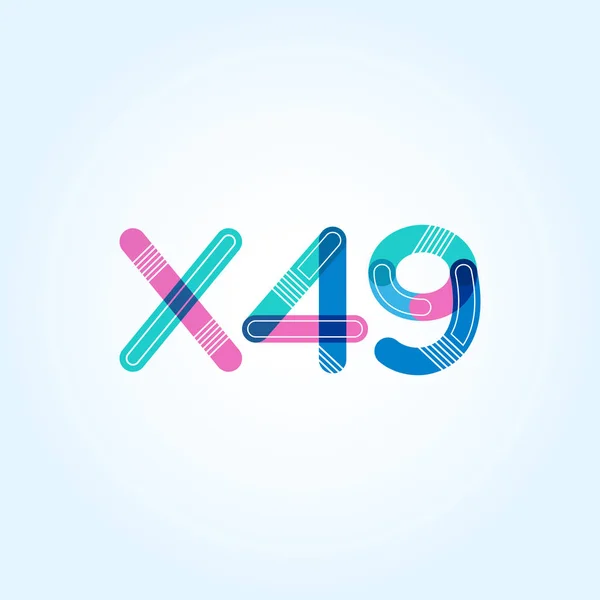 Logotipo de letra y dígito X49 — Vector de stock