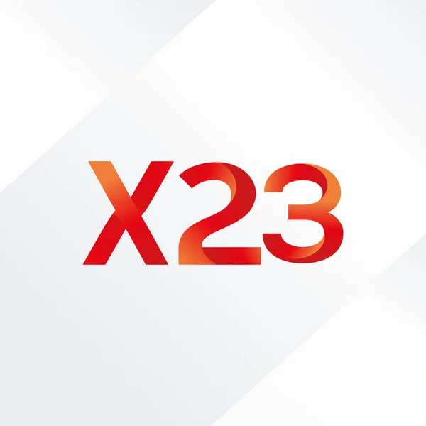 Lettre conjointe et logo numérique X23 — Image vectorielle