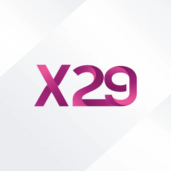 Lettre conjointe et logo numérique X29 — Image vectorielle