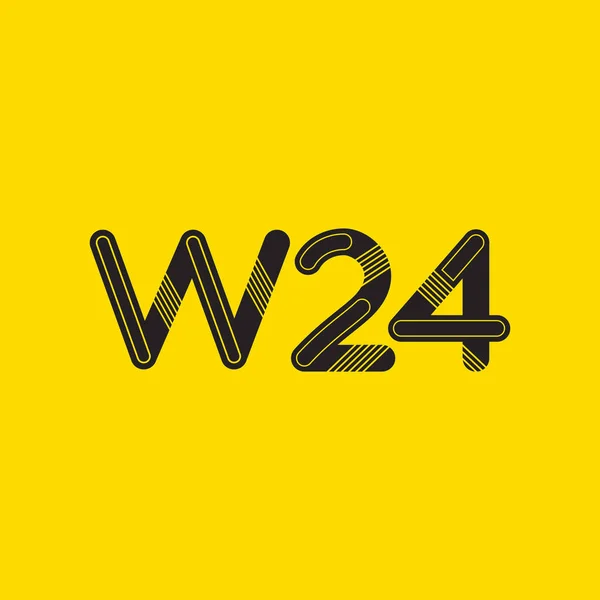 文字と数字のロゴ W24 — ストックベクタ