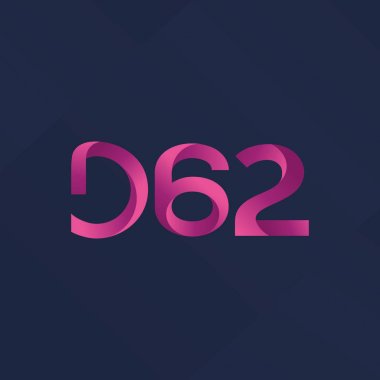 D62 mektup ve sayı logo simge
